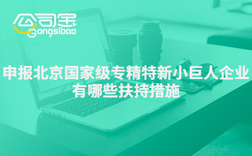 申报北京国家级专精特新小巨人企业有哪些扶持措施