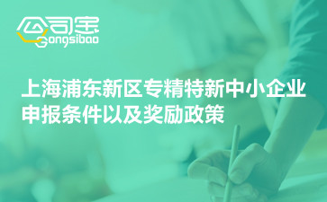 上海浦东新区专精特新中小企业申报条件以及奖励政策