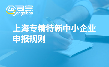 上海专精特新中小企业申报规则 