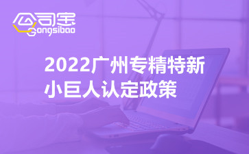 2022广州专精特新小巨人认定政策