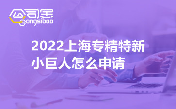 2022上海专精特新小巨人怎么申请