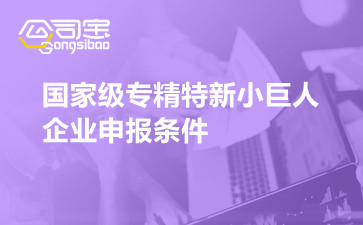 國家級專精特新小巨人企業(yè)申報(bào)條件