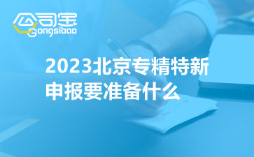 2023北京专精特新申报要准备什么 