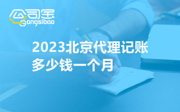 2023北京代理记账多少钱一个月