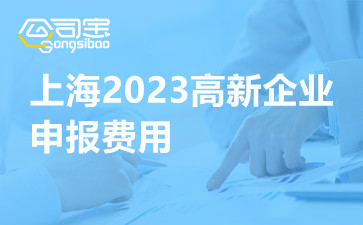 上海2023高新企业申报费用