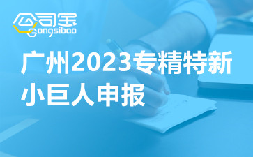 广州2023专精特新小巨人申报