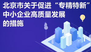 北京市关于促进“专精特新”中小企业高质量发展的措施
