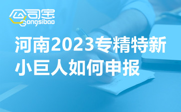 河南2023专精特新小巨人如何申报,专精特新小巨人认定程序